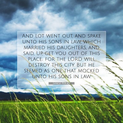 Picture 07 - Genesis 19:14 KJV - And Lot went out, and spake unto his sons in law, - Bible Verse Picture
