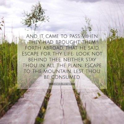 Picture 07 - Genesis 19:17 KJV - And it came to pass, when they had brought them - Bible Verse Picture