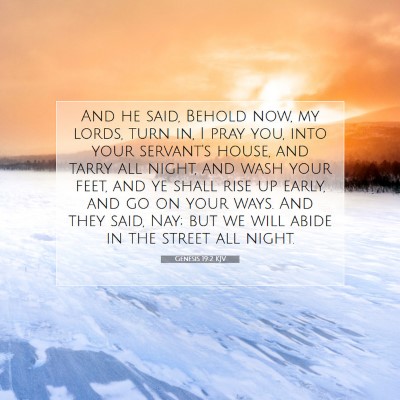 Picture 07 - Genesis 19:2 KJV - And he said, Behold now, my lords, turn in, I - Bible Verse Picture