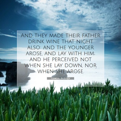 Picture 07 - Genesis 19:35 KJV - And they made their father drink wine that night - Bible Verse Picture