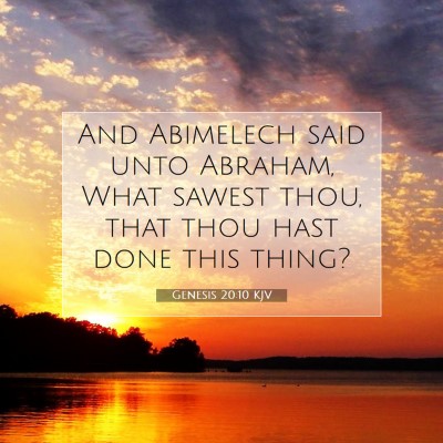 Picture 07 - Genesis 20:10 KJV - And Abimelech said unto Abraham, What sawest - Bible Verse Picture