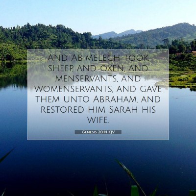 Picture 07 - Genesis 20:14 KJV - And Abimelech took sheep, and oxen, and - Bible Verse Picture