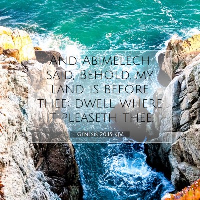 Picture 07 - Genesis 20:15 KJV - And Abimelech said, Behold, my land is before - Bible Verse Picture