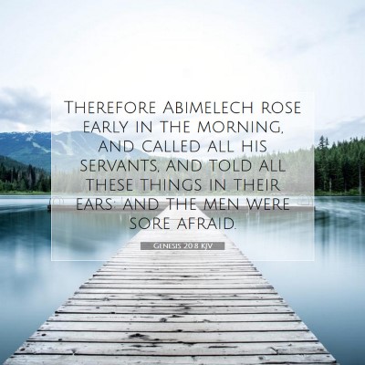 Picture 07 - Genesis 20:8 KJV - Therefore Abimelech rose early in the morning, - Bible Verse Picture