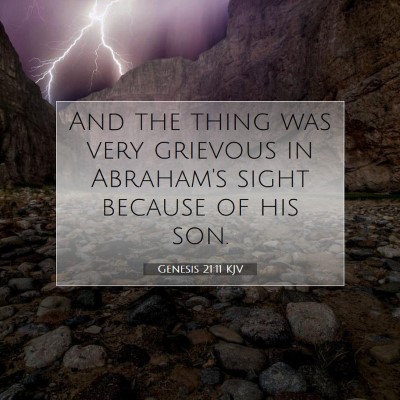 Picture 07 - Genesis 21:11 KJV - And the thing was very grievous in Abraham's - Bible Verse Picture