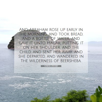 Picture 07 - Genesis 21:14 KJV - And Abraham rose up early in the morning, and - Bible Verse Picture