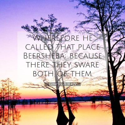 Picture 07 - Genesis 21:31 KJV - Wherefore he called that place Beersheba; because - Bible Verse Picture