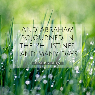 Picture 07 - Genesis 21:34 KJV - And Abraham sojourned in the Philistines' land - Bible Verse Picture