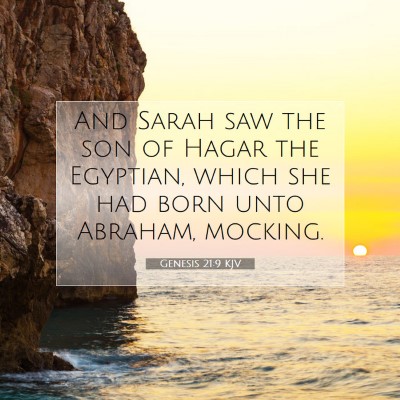 Picture 07 - Genesis 21:9 KJV - And Sarah saw the son of Hagar the Egyptian, - Bible Verse Picture