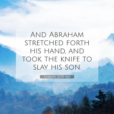Picture 07 - Genesis 22:10 KJV - And Abraham stretched forth his hand, and took - Bible Verse Picture
