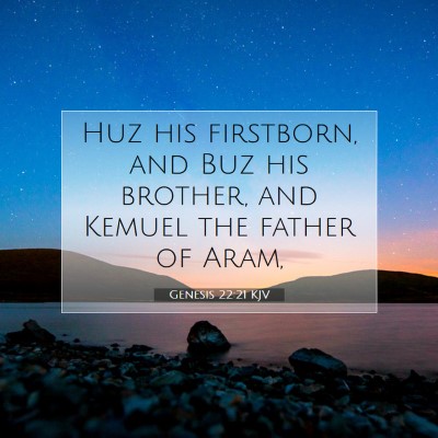 Picture 07 - Genesis 22:21 KJV - Huz his firstborn, and Buz his brother, and - Bible Verse Picture