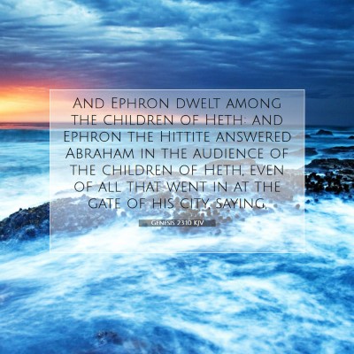 Picture 07 - Genesis 23:10 KJV - And Ephron dwelt among the children of Heth: and - Bible Verse Picture