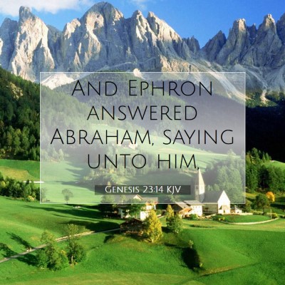 Picture 07 - Genesis 23:14 KJV - And Ephron answered Abraham, saying unto - Bible Verse Picture