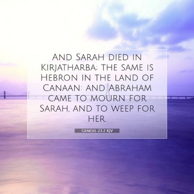 Picture 07 - Genesis 23:2 KJV - And Sarah died in Kirjatharba; the same is Hebron - Bible Verse Picture