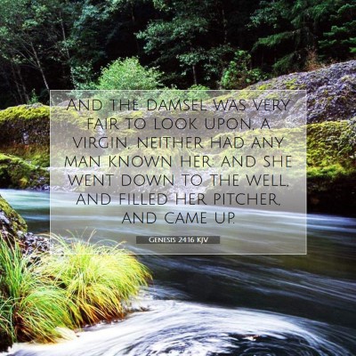 Picture 07 - Genesis 24:16 KJV - And the damsel was very fair to look upon, a - Bible Verse Picture