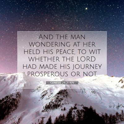 Picture 07 - Genesis 24:21 KJV - And the man wondering at her held his peace, to - Bible Verse Picture