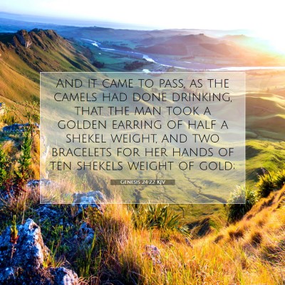 Picture 07 - Genesis 24:22 KJV - And it came to pass, as the camels had done - Bible Verse Picture