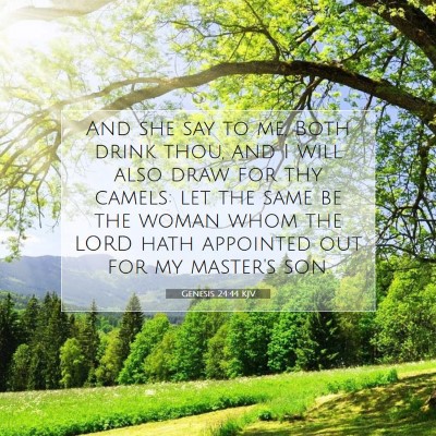 Picture 07 - Genesis 24:44 KJV - And she say to me, Both drink thou, and I will - Bible Verse Picture