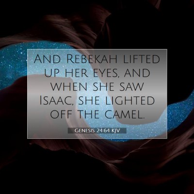 Picture 07 - Genesis 24:64 KJV - And Rebekah lifted up her eyes, and when she saw - Bible Verse Picture