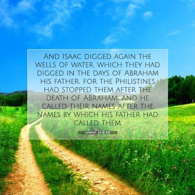 Picture 07 - Genesis 26:18 KJV - And Isaac digged again the wells of water, which - Bible Verse Picture