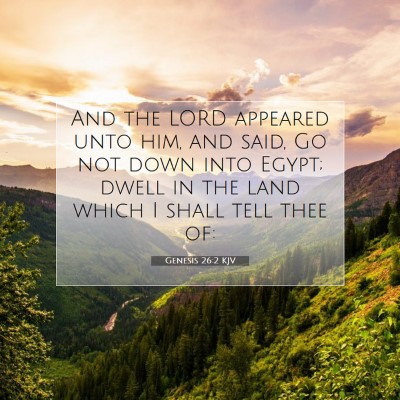Picture 07 - Genesis 26:2 KJV - And the LORD appeared unto him, and said, Go not - Bible Verse Picture
