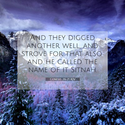 Picture 07 - Genesis 26:21 KJV - And they digged another well, and strove for that - Bible Verse Picture