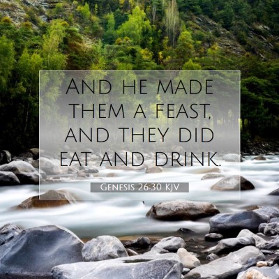 Picture 07 - Genesis 26:30 KJV - And he made them a feast, and they did eat and - Bible Verse Picture