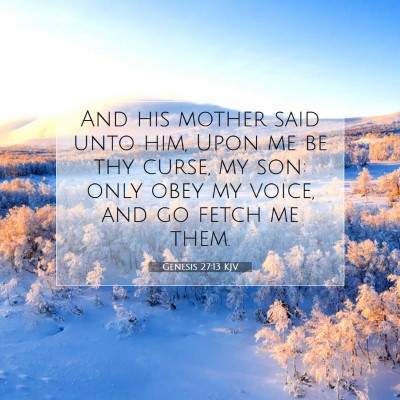 Picture 07 - Genesis 27:13 KJV - And his mother said unto him, Upon me be thy - Bible Verse Picture