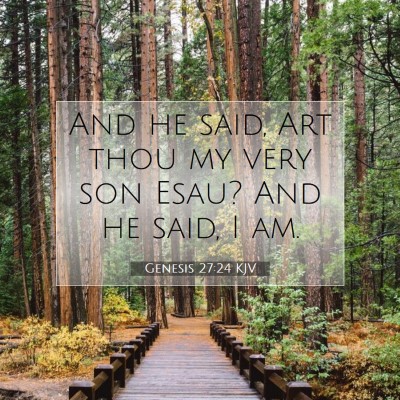 Picture 07 - Genesis 27:24 KJV - And he said, Art thou my very son Esau? And he - Bible Verse Picture