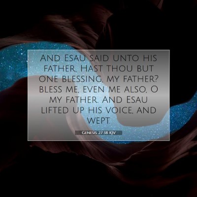 Picture 07 - Genesis 27:38 KJV - And Esau said unto his father, Hast thou but one - Bible Verse Picture