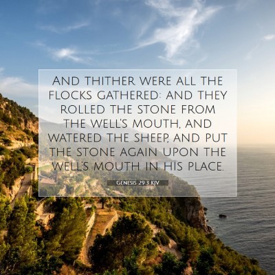 Picture 07 - Genesis 29:3 KJV - And thither were all the flocks gathered: and - Bible Verse Picture