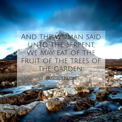 Picture 07 - Genesis 3:2 KJV - And the woman said unto the serpent, We may eat - Bible Verse Picture