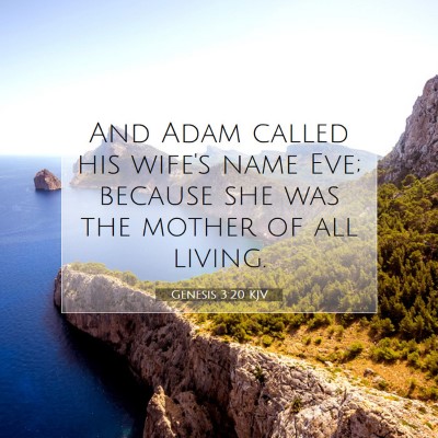 Picture 07 - Genesis 3:20 KJV - And Adam called his wife's name Eve; because she - Bible Verse Picture