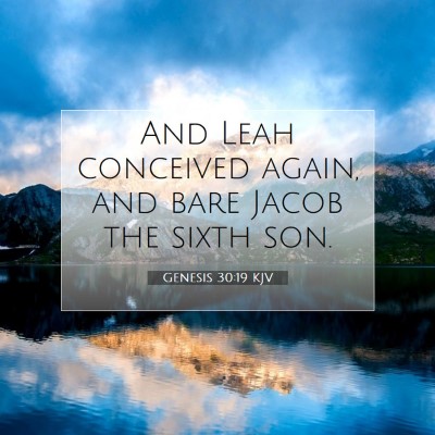 Picture 07 - Genesis 30:19 KJV - And Leah conceived again, and bare Jacob the - Bible Verse Picture