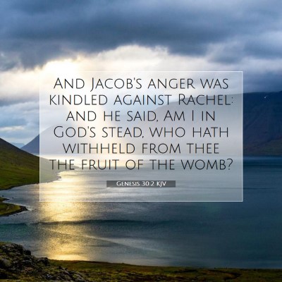 Picture 07 - Genesis 30:2 KJV - And Jacob's anger was kindled against Rachel: and - Bible Verse Picture
