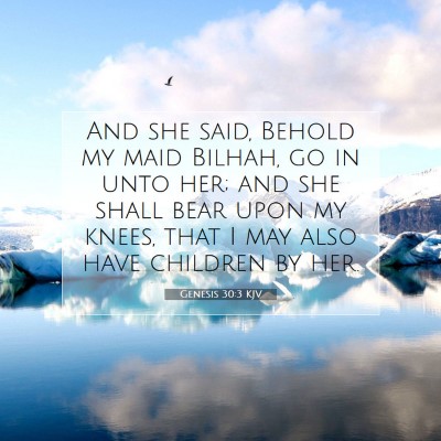 Picture 07 - Genesis 30:3 KJV - And she said, Behold my maid Bilhah, go in unto - Bible Verse Picture