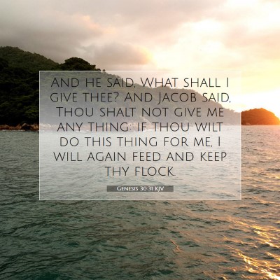 Picture 07 - Genesis 30:31 KJV - And he said, What shall I give thee? And Jacob - Bible Verse Picture