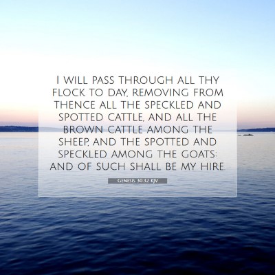 Picture 07 - Genesis 30:32 KJV - I will pass through all thy flock to day, - Bible Verse Picture