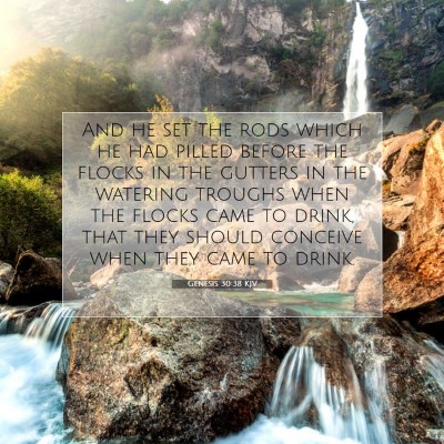 Picture 07 - Genesis 30:38 KJV - And he set the rods which he had pilled before - Bible Verse Picture