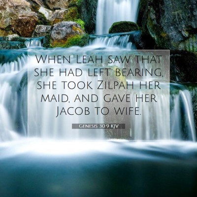 Picture 07 - Genesis 30:9 KJV - When Leah saw that she had left bearing, she took - Bible Verse Picture