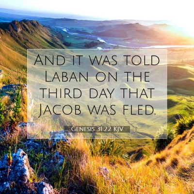 Picture 07 - Genesis 31:22 KJV - And it was told Laban on the third day that Jacob - Bible Verse Picture