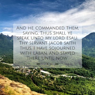 Picture 07 - Genesis 32:4 KJV - And he commanded them, saying, Thus shall ye - Bible Verse Picture