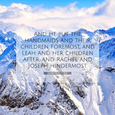 Picture 07 - Genesis 33:2 KJV - And he put the handmaids and their children - Bible Verse Picture