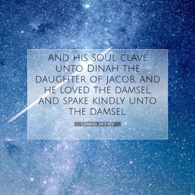 Picture 07 - Genesis 34:3 KJV - And his soul clave unto Dinah the daughter of - Bible Verse Picture