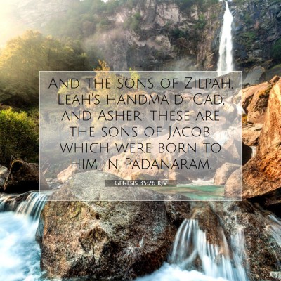 Picture 07 - Genesis 35:26 KJV - And the sons of Zilpah, Leah's handmaid: Gad, and - Bible Verse Picture