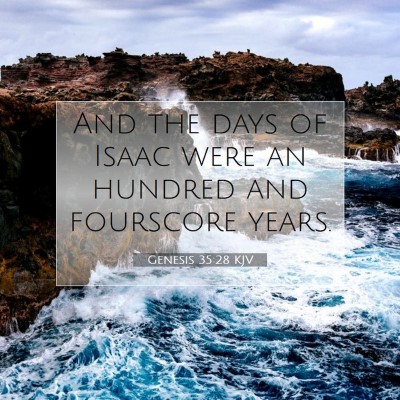 Picture 07 - Genesis 35:28 KJV - And the days of Isaac were an hundred and - Bible Verse Picture