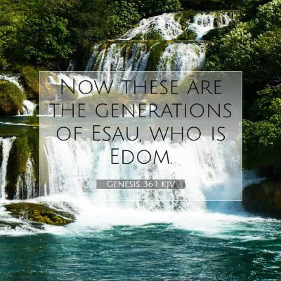 Picture 07 - Genesis 36:1 KJV - Now these are the generations of Esau, who is - Bible Verse Picture