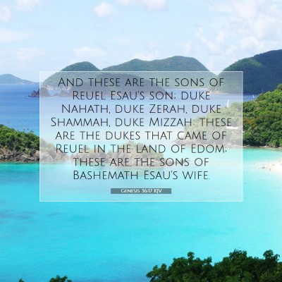 Picture 07 - Genesis 36:17 KJV - And these are the sons of Reuel Esau's son; duke - Bible Verse Picture