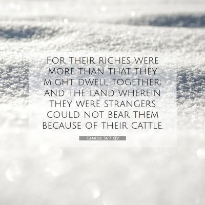 Picture 07 - Genesis 36:7 KJV - For their riches were more than that they might - Bible Verse Picture