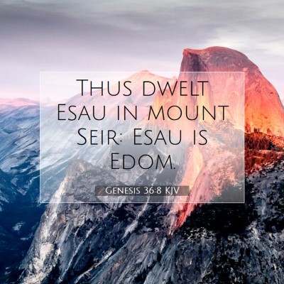 Picture 07 - Genesis 36:8 KJV - Thus dwelt Esau in mount Seir: Esau is - Bible Verse Picture